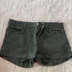 H&M Olive Green Denim Jean Shorts